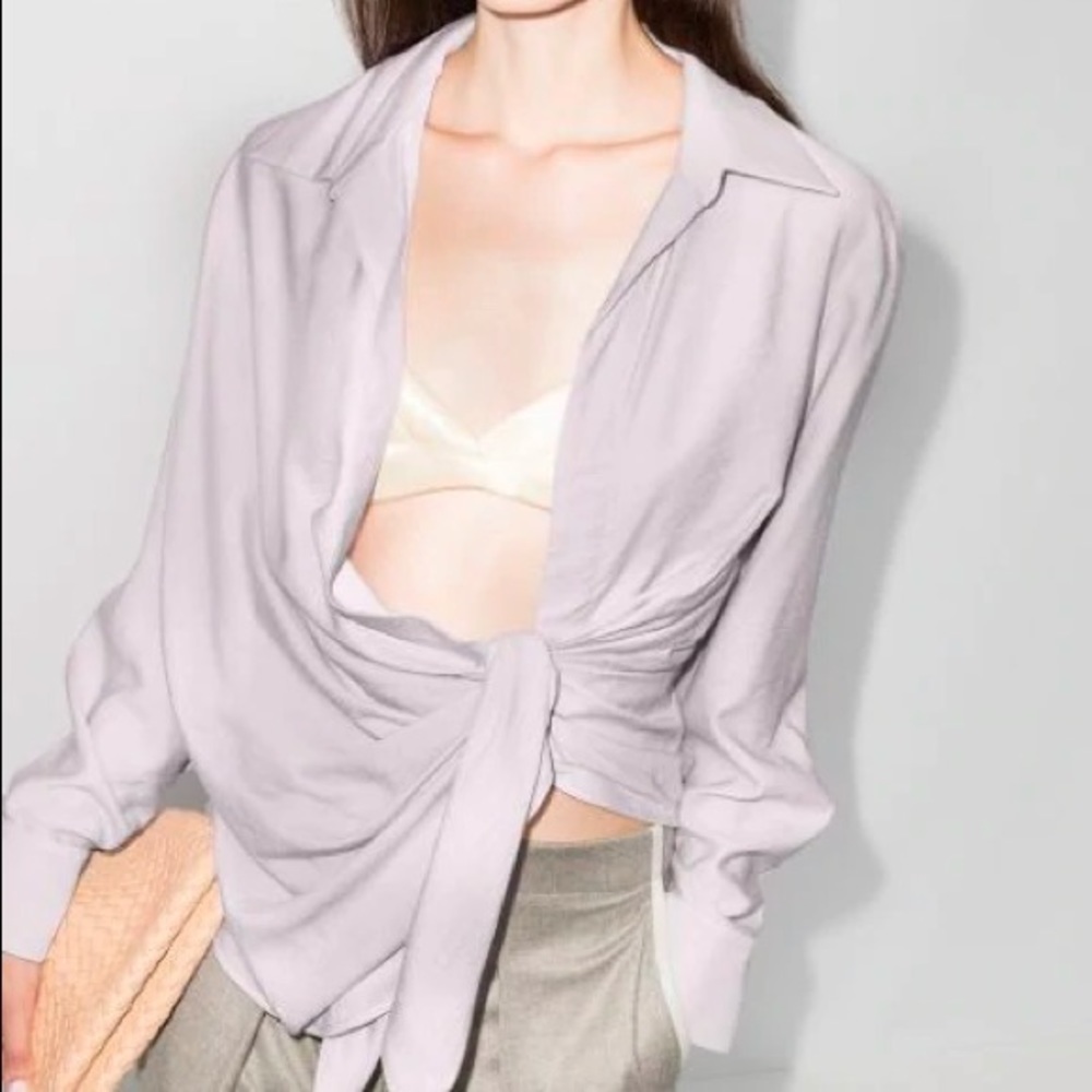 Jacquemus La Chemise Bahia Draped Blouse